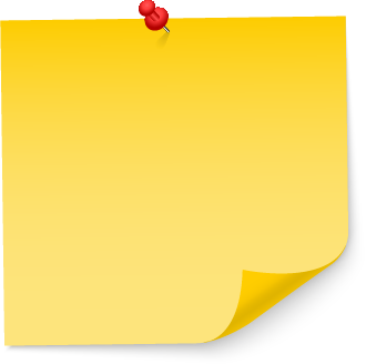 Image of a sticky note with a pin